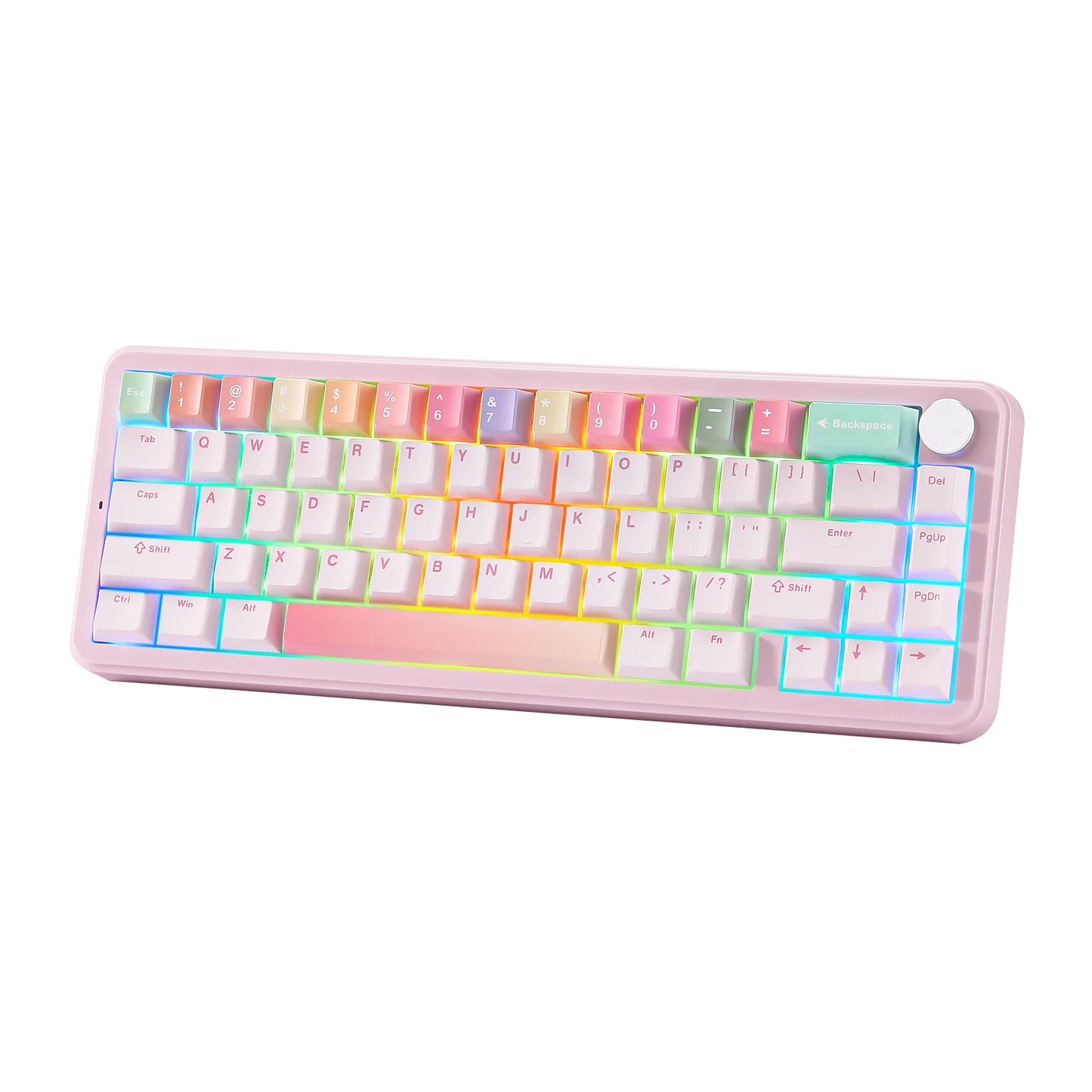 YUNZII B68 Wireless Mechanical Gaming Keyboard, Tri-Mode Hot Swappable Cute Gasket Mounted Creamy Keyboard for Win/Mac,