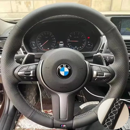 DIY Microfiber Leather Car Steering Wheel Cover For BMW M Sport F06 F10 F15 F16 F20 F21 F25 F30 F32gt F80 F82 X1 X3 x5