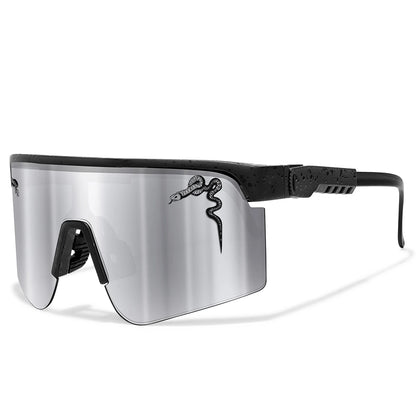 Men's Fashion Large Frame Cycling Sunglasses Fashionable Goggles with Random Dot Decoration for Outdoor Sports Hiking Fishing