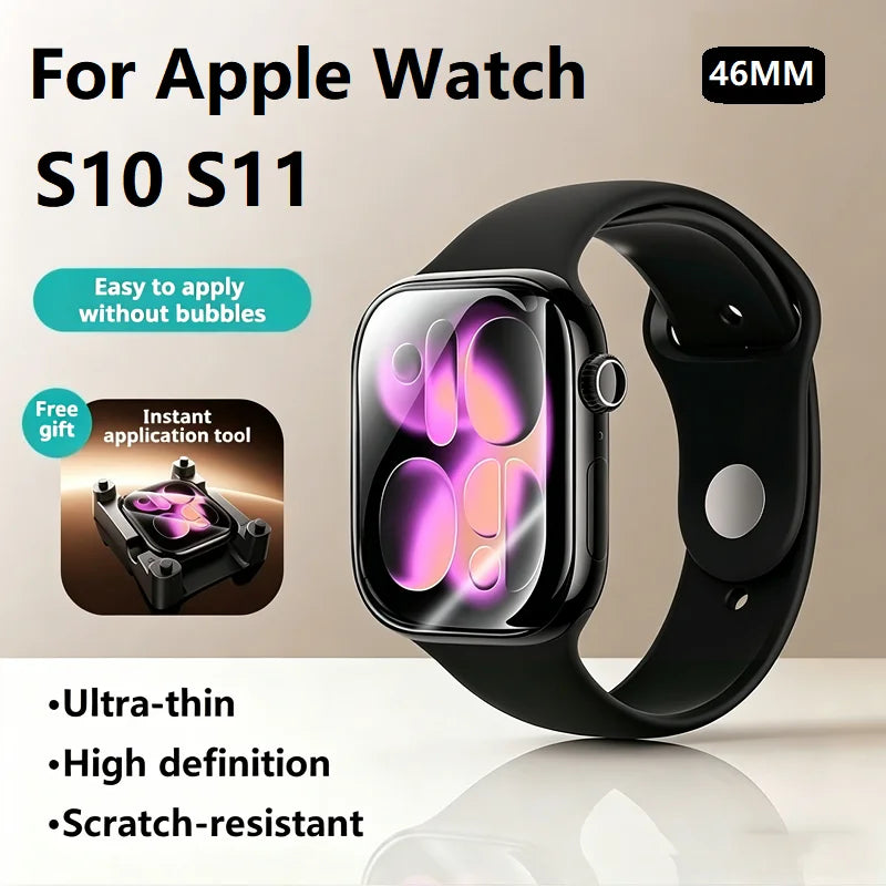 SAMZHE Screen Protector For Apple Watch Series 11/10/9/8/7/6 SE/SE2/SE3 40-46MM Full-coverage Protector Softened Protector Film