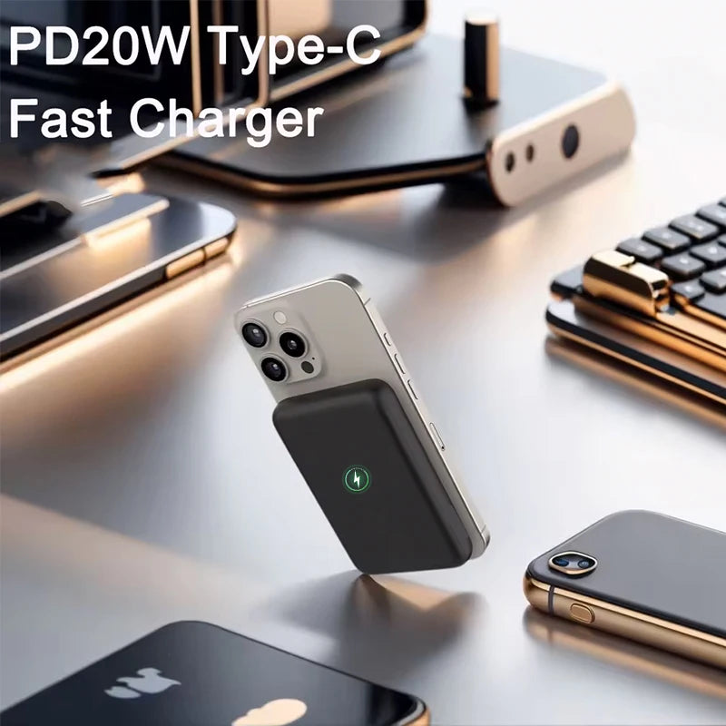 Magnetic Wireless Charger 10000mAh: 15W PD Fast Charging Power Bank for iPhone 16/17、15/14/13/12 Series