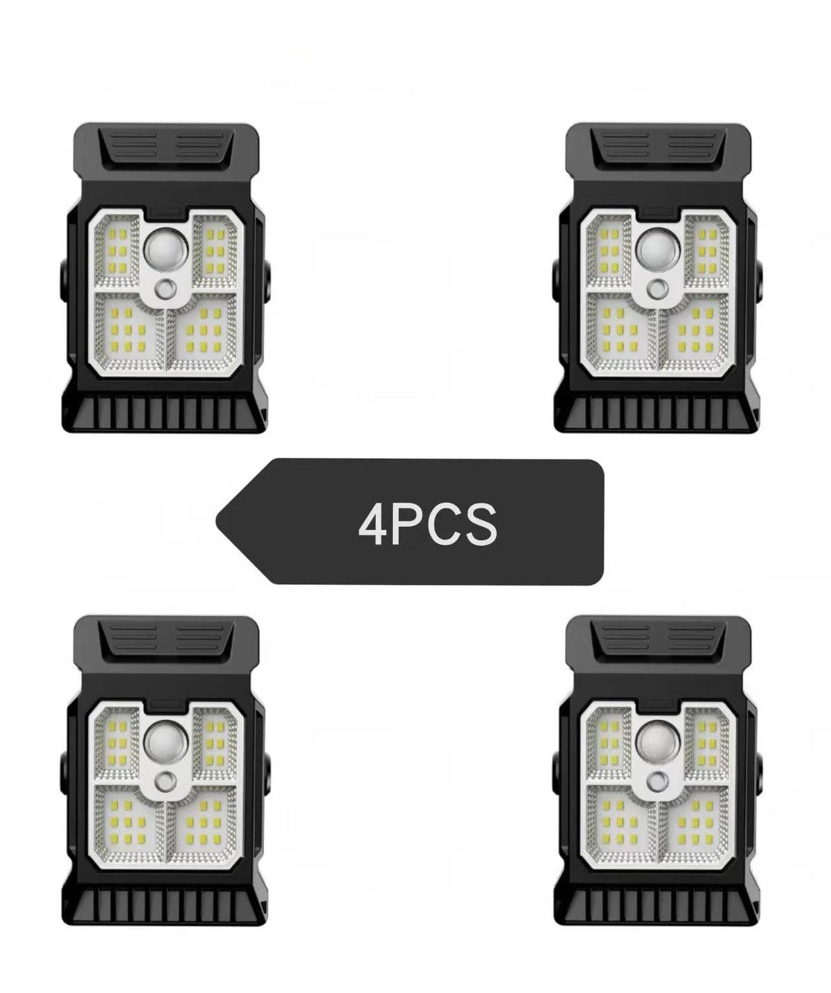 1-4PCs Solar Clamp on Sensor Motion Lights Outdoor Waterproof Work Light 3 Lighting Mode Camping Lamp Fence Wall Garage Led Lamp