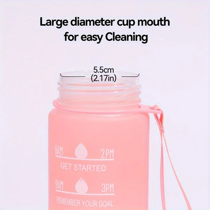 700ml Sports water Bottle High Temperature Resistant Graduated Straw Cup Rainbow Frosted Progressive Color Water Cup Plastic Cup