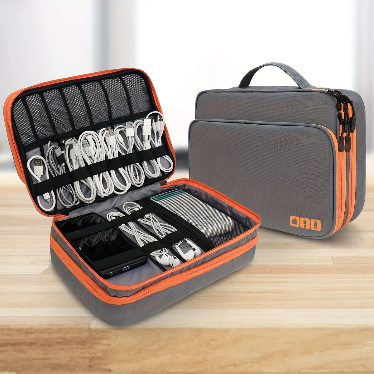 Multi-Layer Travel Cable & Electronics Organizer Bag