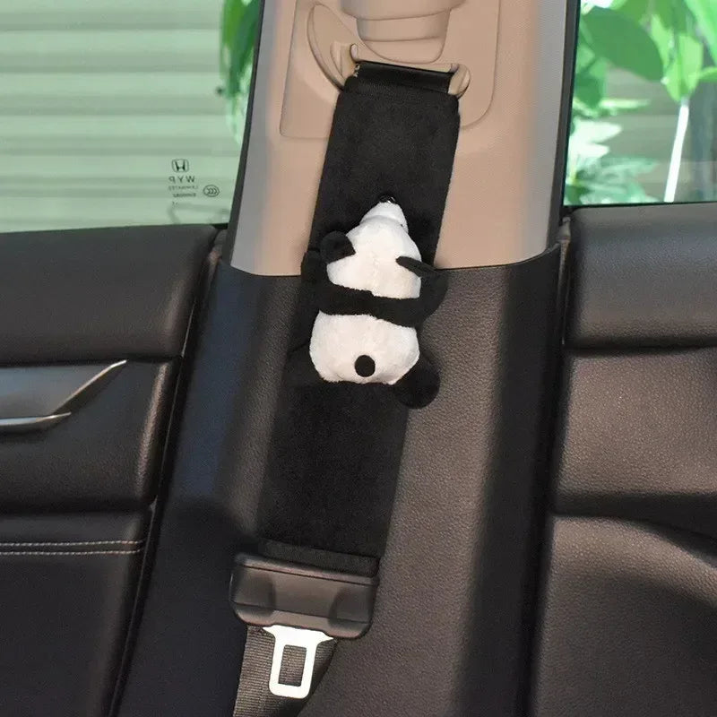 Automobile Safety Belt Decoration Cartoon Panda Safety Belt Shoulder Pad Plush Automobile Accessories Car Decorations - Urbizia