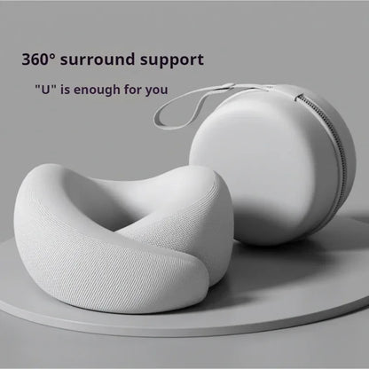 Memory Foam U Shaped Neck Pillow Travel Pillow for Airplane Car Office Nap Cervical Support with Portable Storage Box