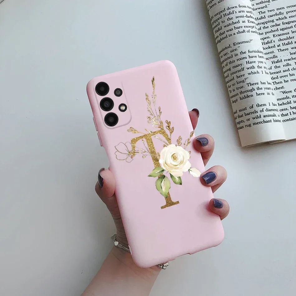 Flower Alphabet Soft TPU Case for Samsung Galaxy A Series