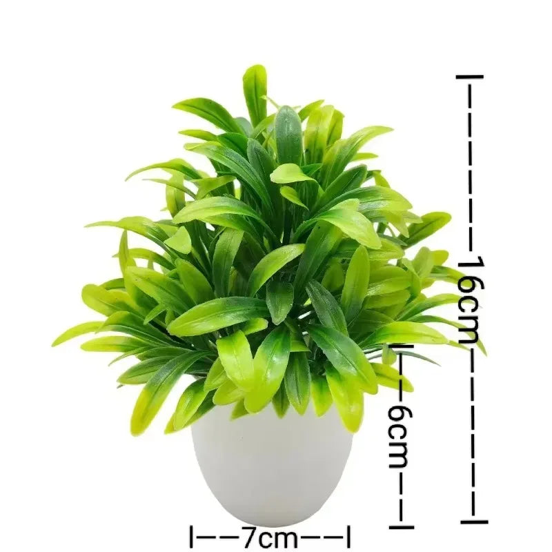 1PC Artificial Plant with Plastic Pot for Home Office Desk Living Room Bedroom Decor Fake Greenery No Maintenance Required - Urbizia