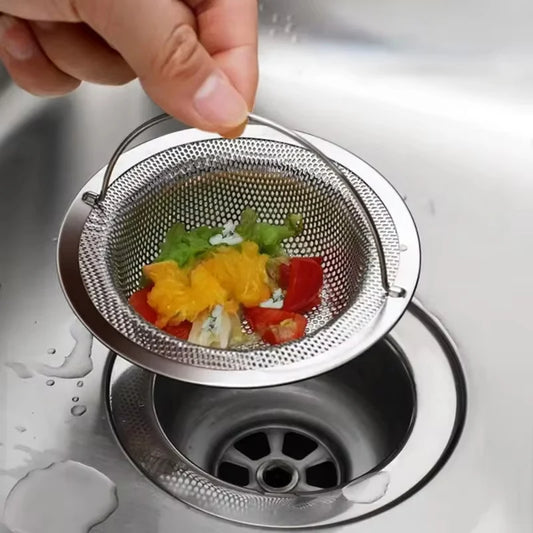 Stainless Steel Bathtub Hair Catcher with Handle – Shower & Sink Drain Strainer