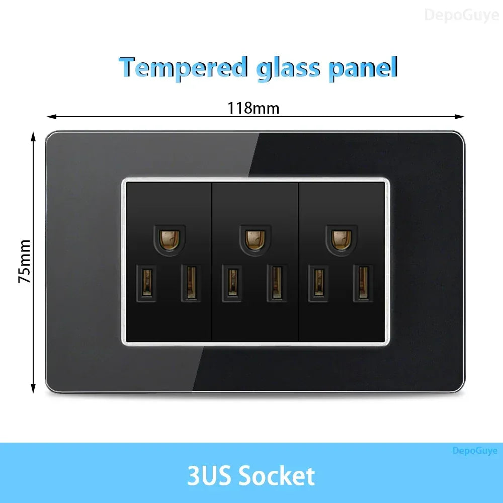 American Thai Standard USB Type-C 20W Fast Charging Power Outlet,Mexico with Smart usb c 3A Socket Wall Electric Light Switch - Urbizia