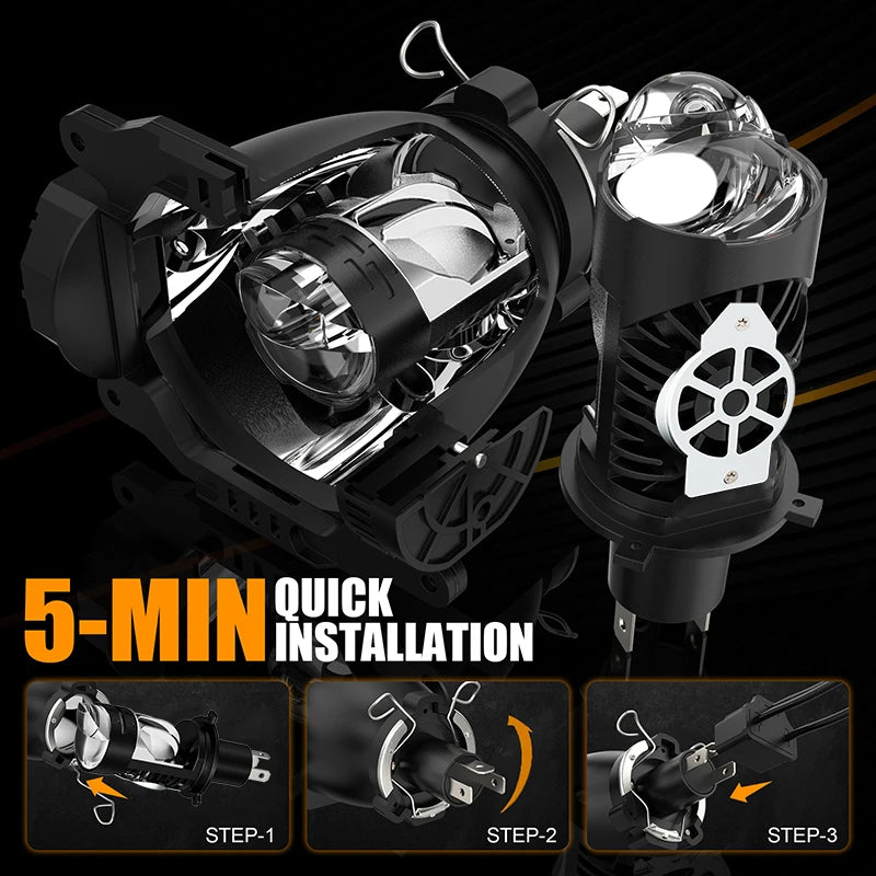 H4/9003/HB2 LED Headlight Bulb Projector Lens Canbus Super Bright LED 3000W 3500000LM 6000K Hi/Low Light Apply to Car&Motorcycle