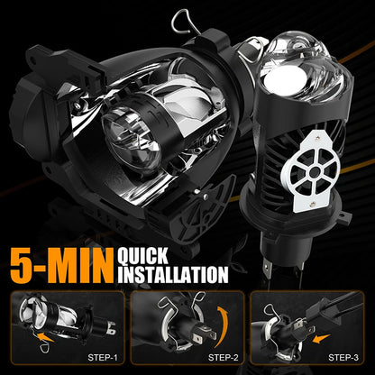 H4/9003/HB2 LED Headlight Bulb Projector Lens Canbus Super Bright LED 3000W 3500000LM 6000K Hi/Low Light Apply to Car&Motorcycle