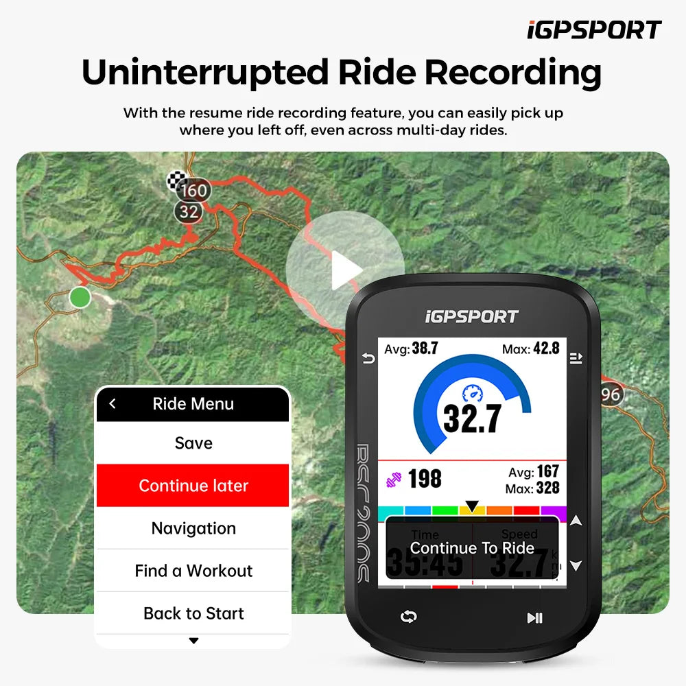 iGPSPORT BSC200S GPS Bike Computer Route Navigation Colorful Screen Wireless Bicycle Speedometer Cycling Odometer