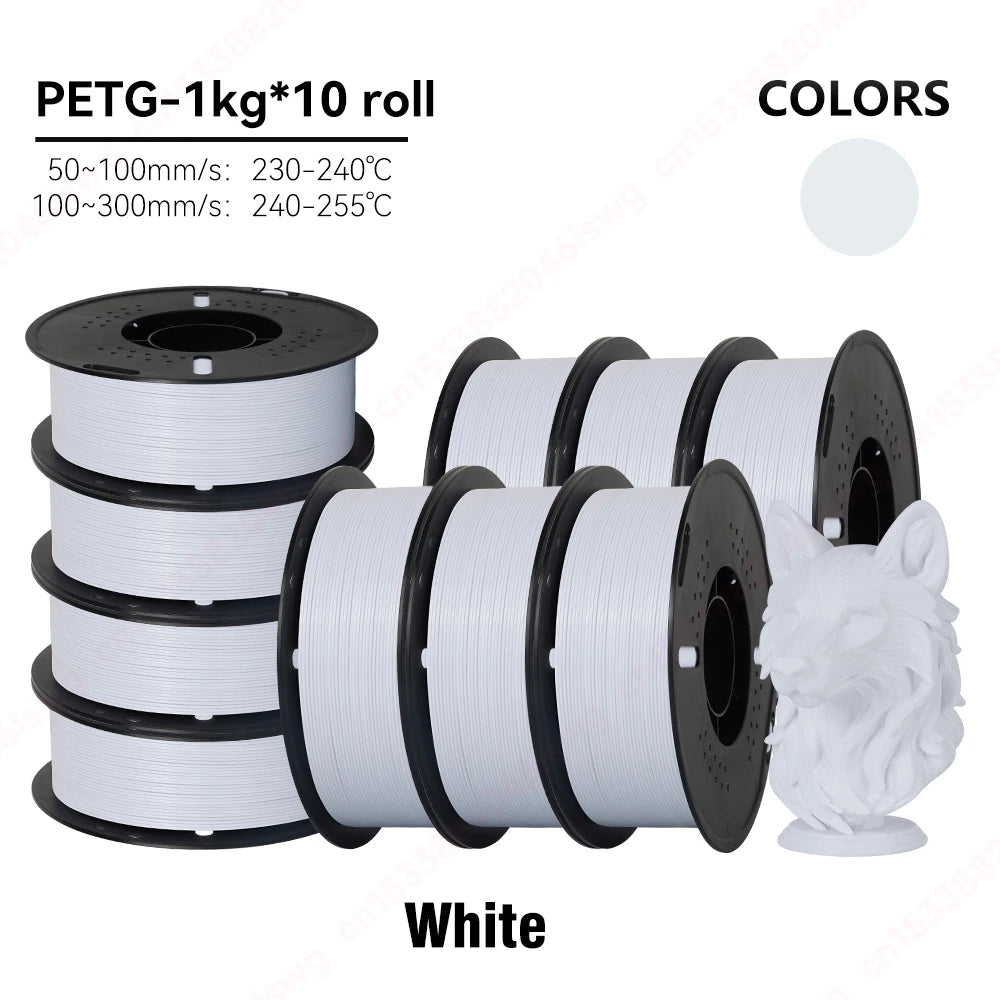 KINGROON 5/10KG PETG 3D Printer Filament 1.75mm +/- 0.03mm 3D Printing Filament Neatly Wound Filament Vacuum Packing Fast Shippi