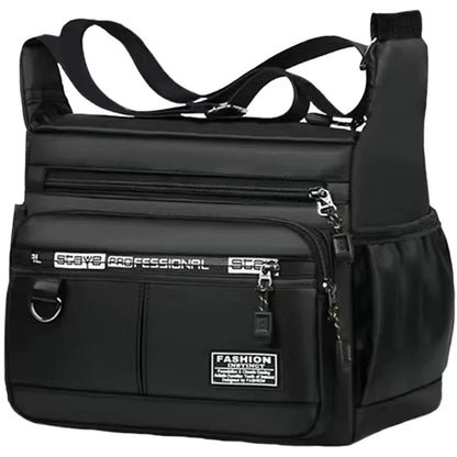 Men Business Crossbody Bag With Multi Layer Pockets Adjustable Shoulder Strap For Work Travel Professional Style