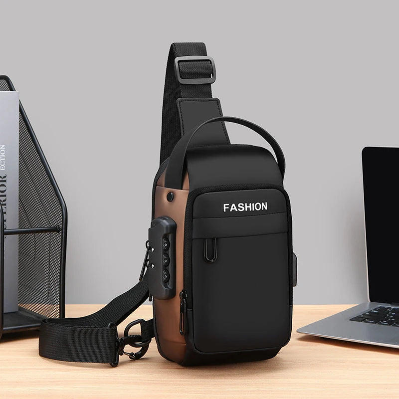 Men Anti Theft Chest Bag Shoulder USB Charging Crossbody Package School Short Trip Messengers Gym Men's Sling Sports Pack