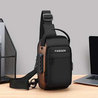 Men Anti Theft Chest Bag Shoulder USB Charging Crossbody Package School Short Trip Messengers Gym Men's Sling Sports Pack