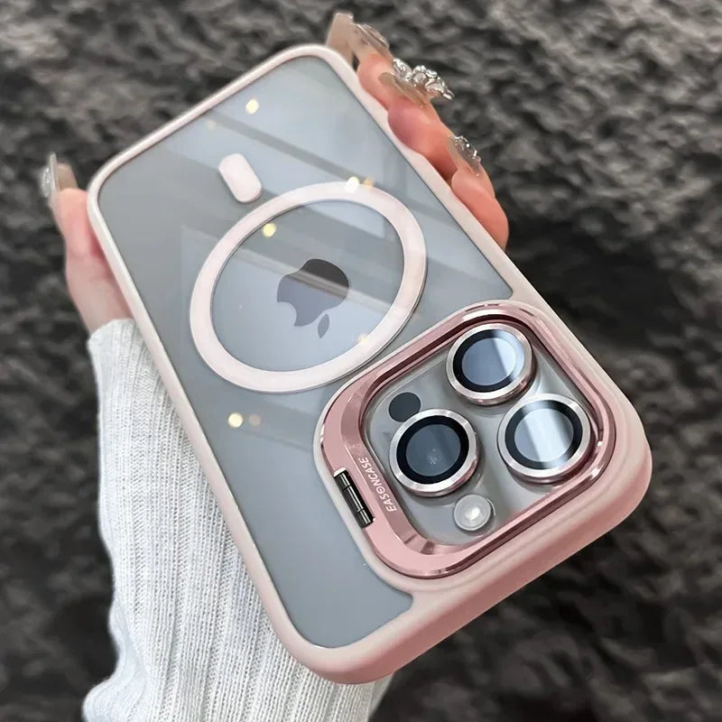Luxury Magnetic Shockproof MagSafe iPhone Case with Stand