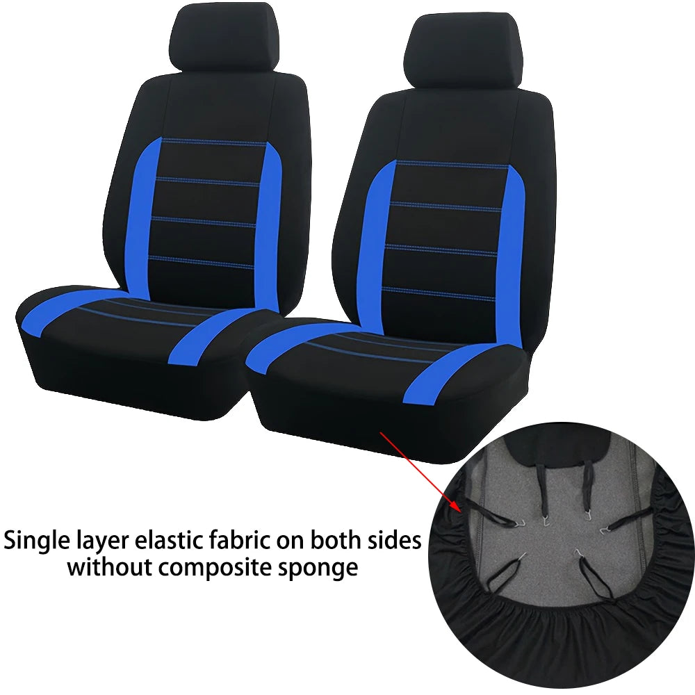 AUTO PLUS Sports Universal Polyester Car Seat Cover Set Fit Most Car Plain Fabric Bicolor Stylish Car Accessories Seat Protector