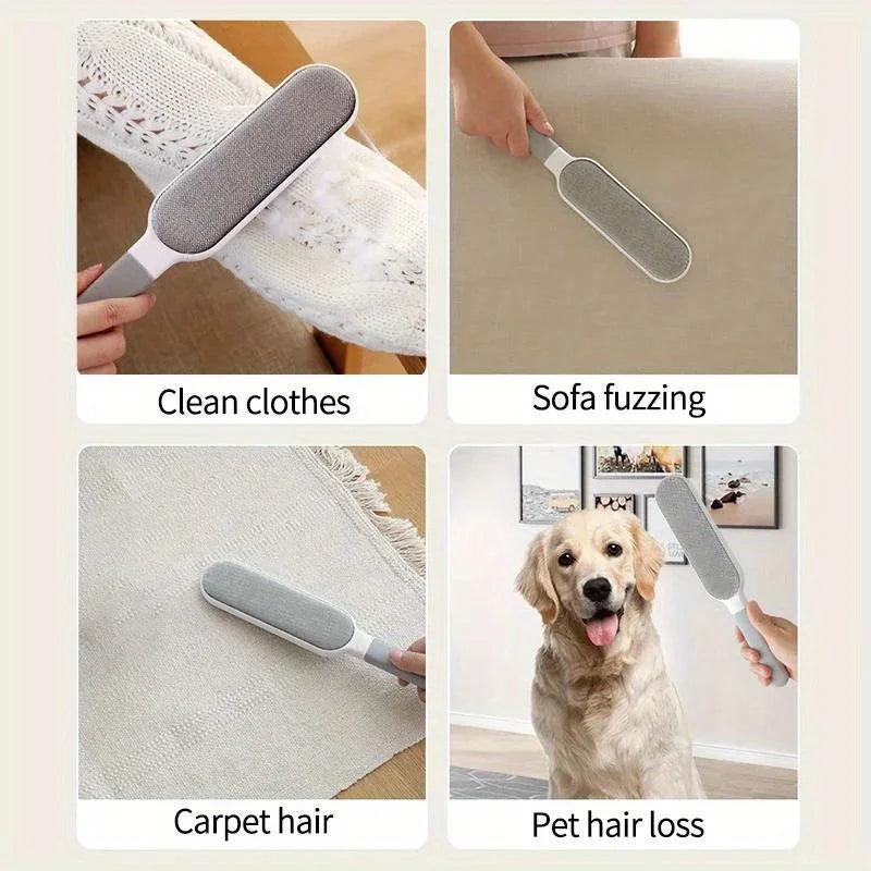 Double-Sided Pet Hair Remover Brush – Manual Electrostatic Lint Brush