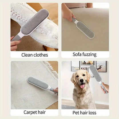Double-Sided Pet Hair Remover Brush – Manual Electrostatic Lint Brush