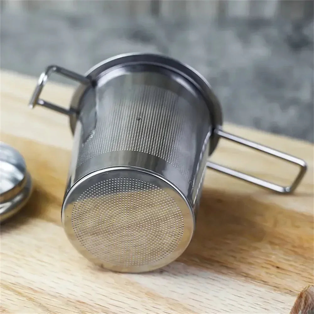 Stainless Steel Tea Infuser with Lid & Handle Strainer