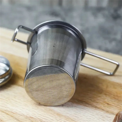Stainless Steel Tea Infuser with Lid & Handle Strainer