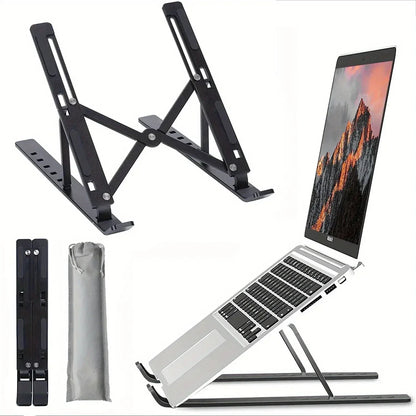 Adjustable Aluminum Laptop Stand – 6-Level Foldable Design - Urbizia