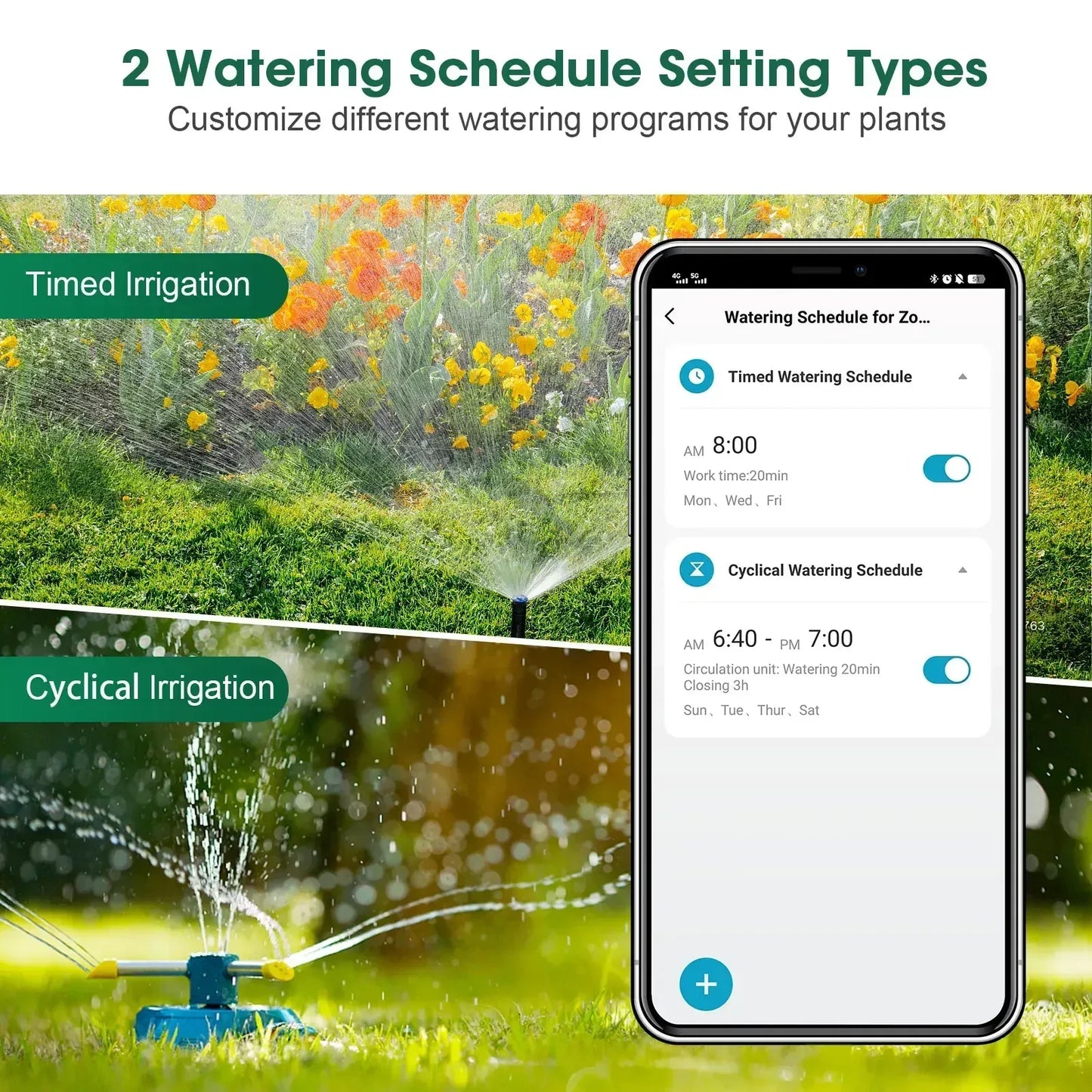 Tuya Smart Garden Watering Timers 2 Outlet Sprinkler Drip Irrigation Controller Water Valve Rain Delay Programmable Controllers - Urbizia