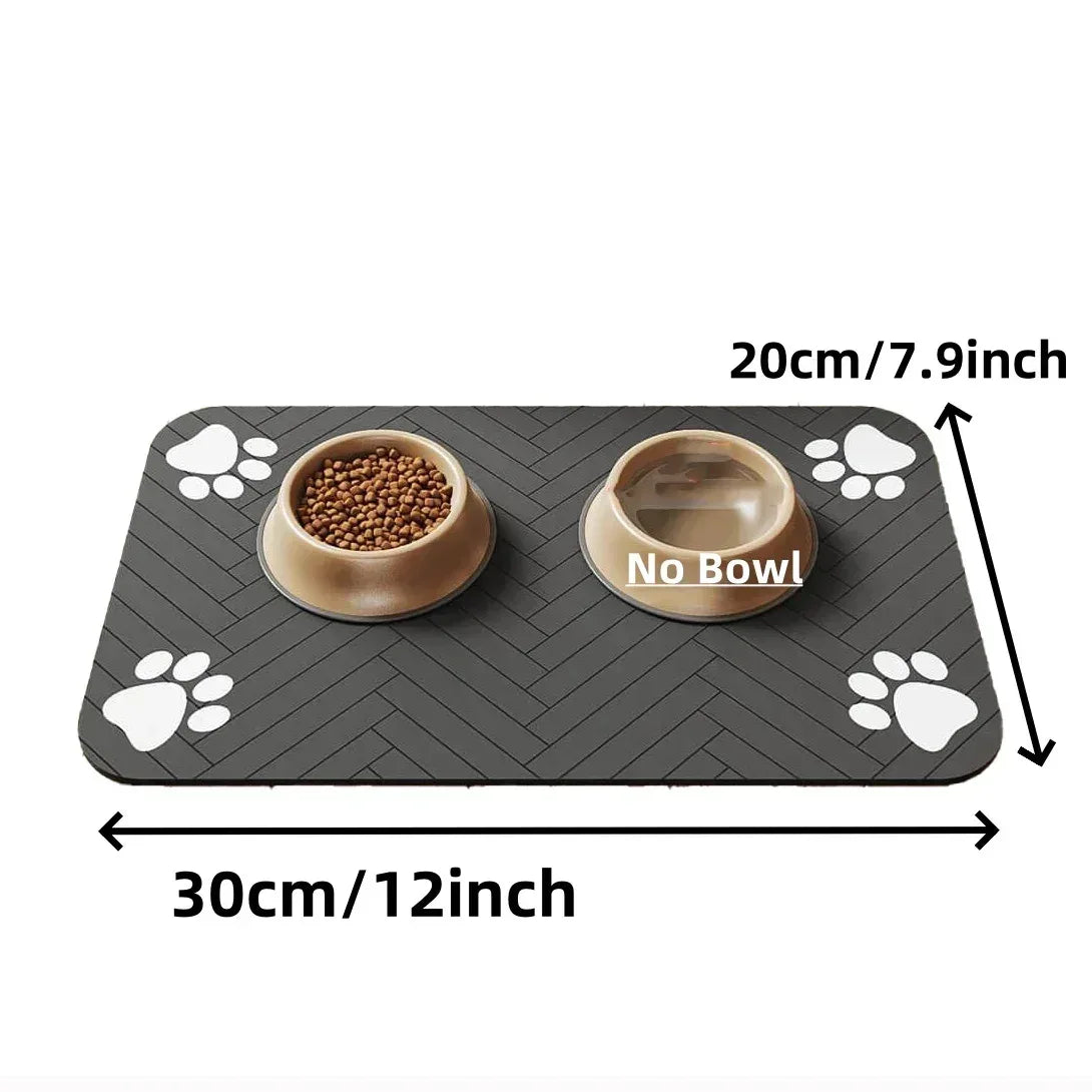 S（little kitten ）、M、L bsorbent Pet Feeding Mat, Waterproof Placemat for Dog & Cat Food & Water Bowls, Quick-Dry Rubber Backing - Urbizia