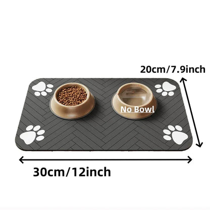 S（little kitten ）、M、L bsorbent Pet Feeding Mat, Waterproof Placemat for Dog & Cat Food & Water Bowls, Quick-Dry Rubber Backing - Urbizia