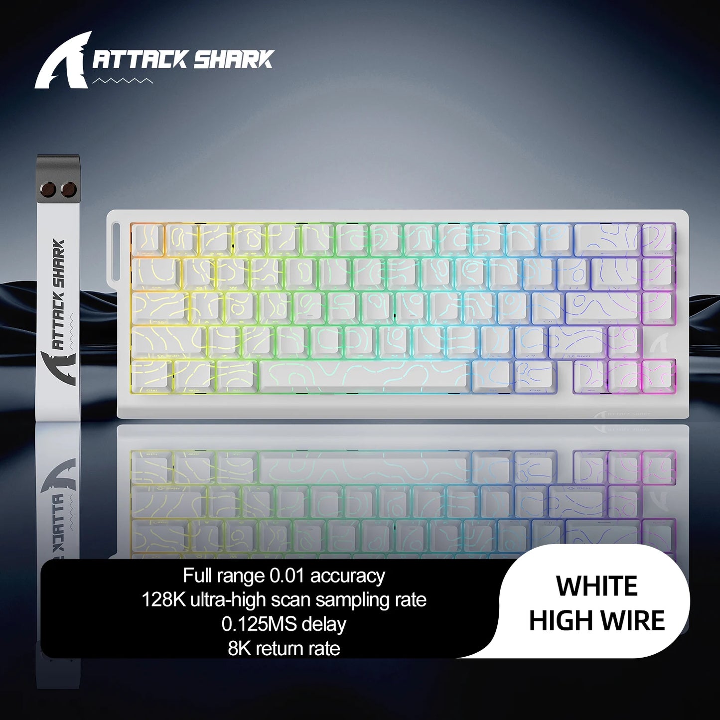 ATTACK SHARK X68HE Esports magnetic axis keyboard 8KHz return rate,total area 0.01mm,and 0.125ms rate class Ultra-low latency