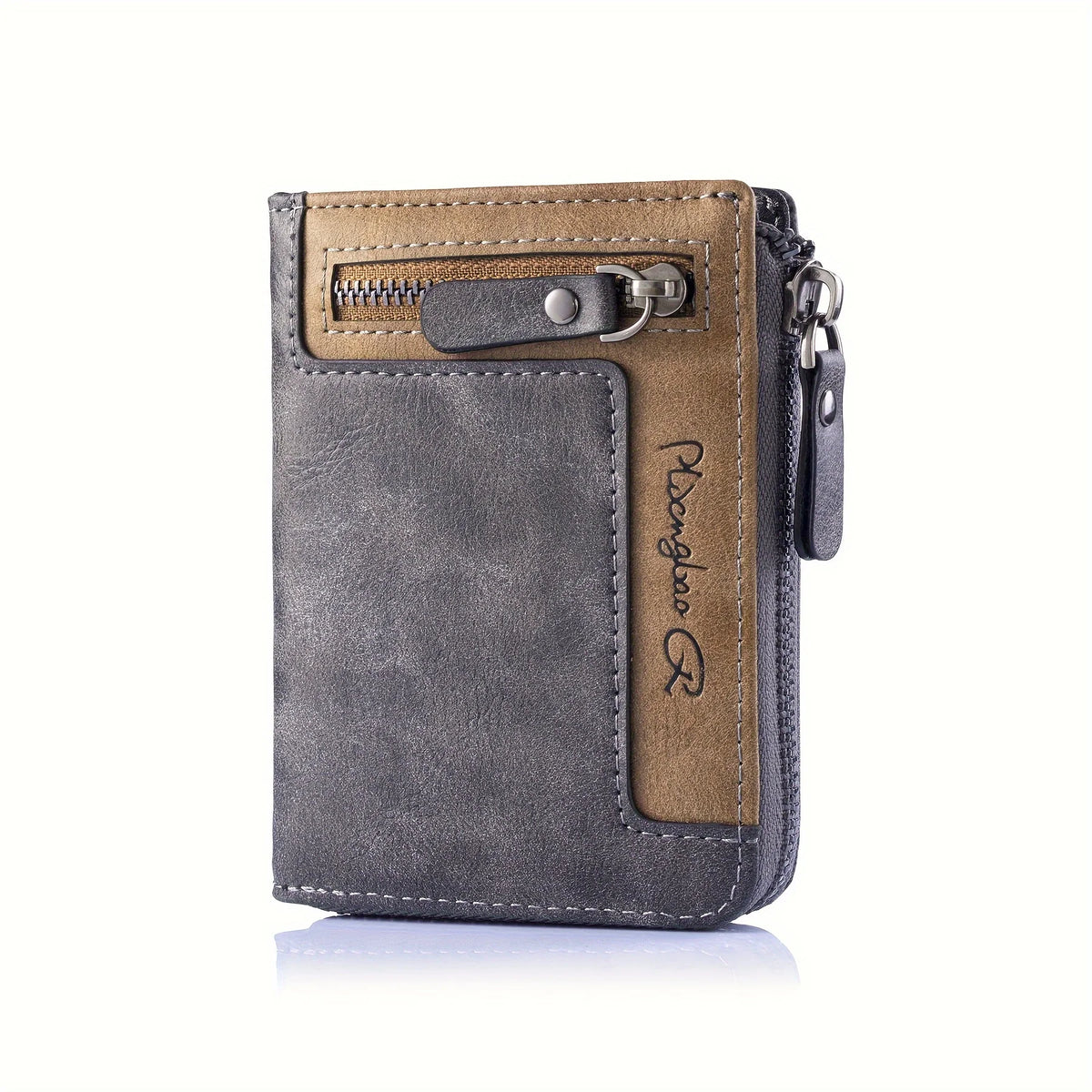 Men's Retro Short Wallet Multifunctional Fashion Zipper PU Leather Coin Purse High Quality Credit Card Holder Ideal Gift For Men