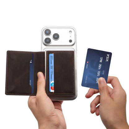 Luxury Faux Leather Card Slot Wallet Magnet Organ Style Card Box Pressing The Button Automatically Ejects The Card