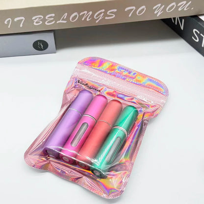 4pcs 5ml Mini Refillable Perfume Atomizer Aluminum Perfume Bottle Portable Perfume Spray Bottle Travel Parfume Mini Bottle