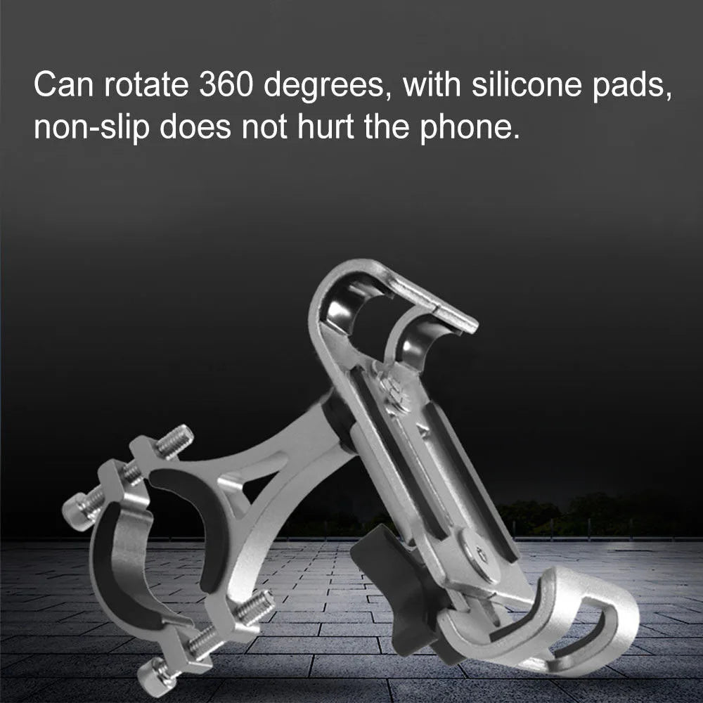 Motorcycle Bicycle Phone Holder Aluminum Alloy 360 Rotate Anti-slip Bracket Support GPS Clip Bike Phone Stand for iPhone Xiaomi