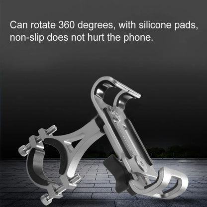 Motorcycle Bicycle Phone Holder Aluminum Alloy 360 Rotate Anti-slip Bracket Support GPS Clip Bike Phone Stand for iPhone Xiaomi