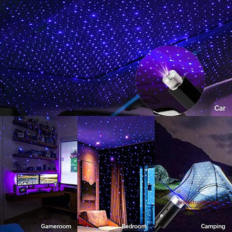 USB LED Star Projector Light for Car Roof