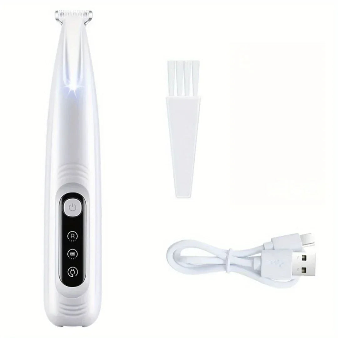 Dog Paw Trimmer with LED Light Fully Waterproof Pet Hair Trimmer with LED Display Dog Clippers for Grooming 18mm Widen Blade - Urbizia