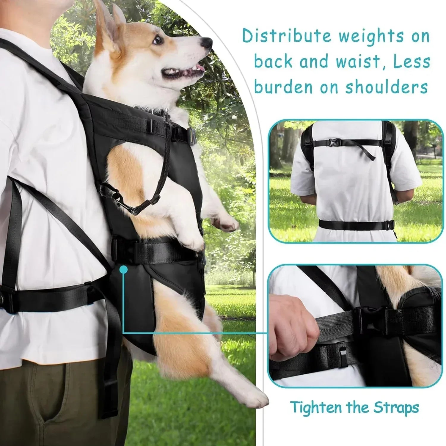 Dogs Carrier Backpack Thickened Sponge Pet Front Dog Carrier Backpacks Outdoor Portable Adjustable Hands Free Dog Backpack - Urbizia