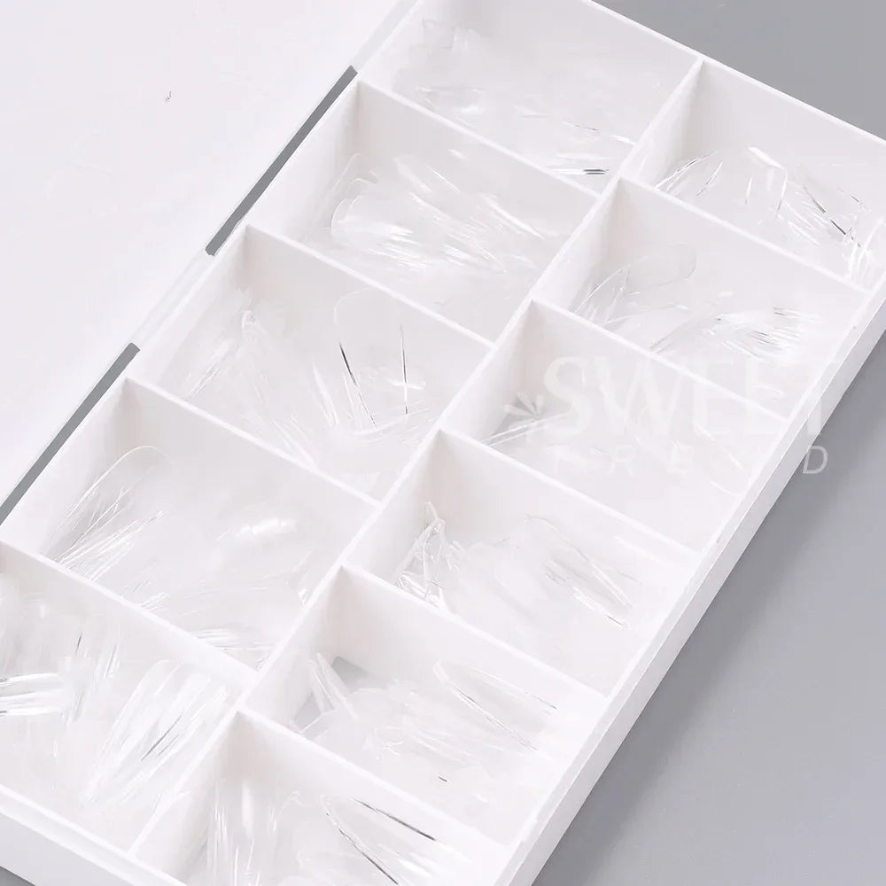 550pcs Soft Gel Nail Tips Medium Short Almond Coffin Full Cover Matte Extension Tool Acrylic Press on Nail French Manicure Decor