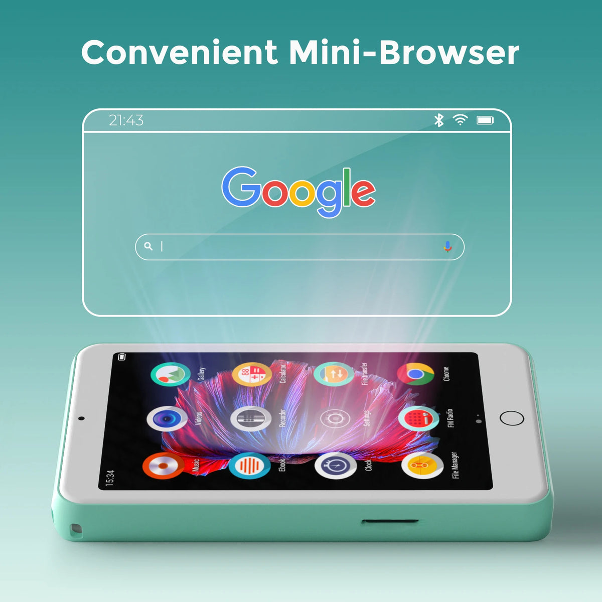 mp3 player bluetooth and wifi, MP3/MP4 music player with video, speakers, FM radio, eBooks, capacity up to 512 GB