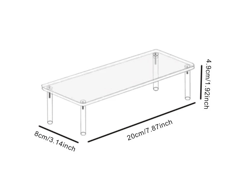 1-4 Tier Acrylic Display Stand Durable Display Rack For Cupcake Perfume Doll Transparent Trapezoidal Blind Box Storage Shelf