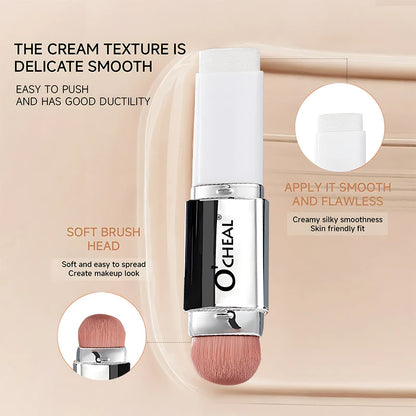 O'CHEAL Temperature Changing Foundation Stick Facial Coverage Blemishes Pores Double-Headed Face Matte Makeup Foundation Cream