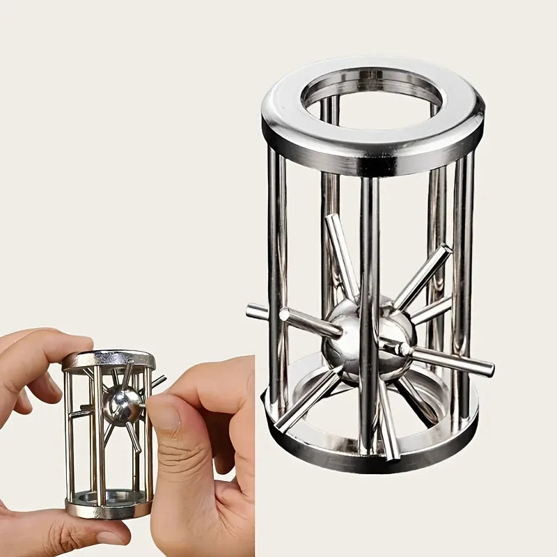 Stainless Steel Cage Challenge Puzzle Toy for Focus & Logic