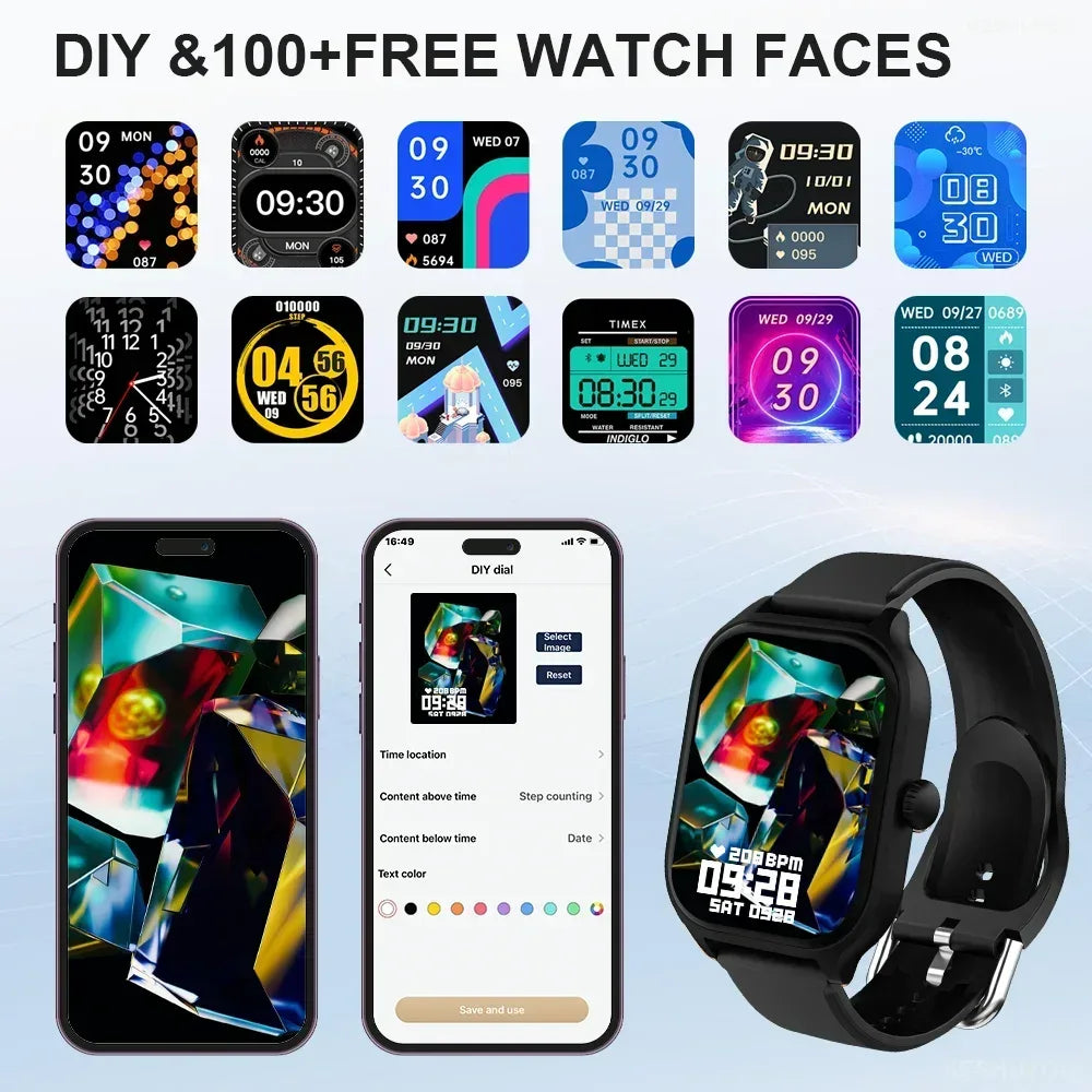 KESHUYOU H9 2025 Smart Watch 2.01-inch HD Display Receive Make Calls Message Preview Sport Mode Weather Forecast Smart Watch - Urbizia
