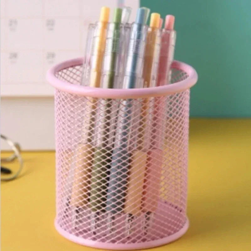 1Pcs New Pencil Holder Office Desk Metal Mesh Square Pen Pot Cup Case Container Organiser Durable Pencil Case - Urbizia