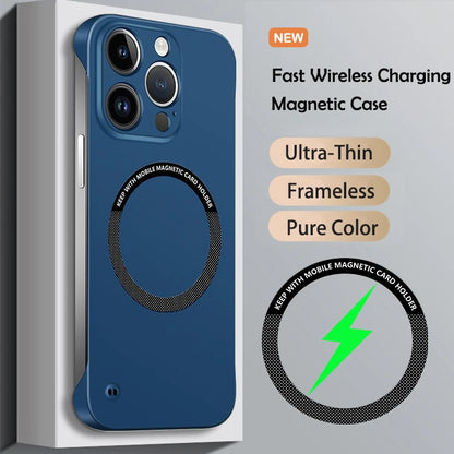 Luxury Ultra Slim Magnetic Frameless Solid Color Phone Case for Magsafe iPhone 13 12 Mini 11 Pro XR X XS Max Shockproof Cover