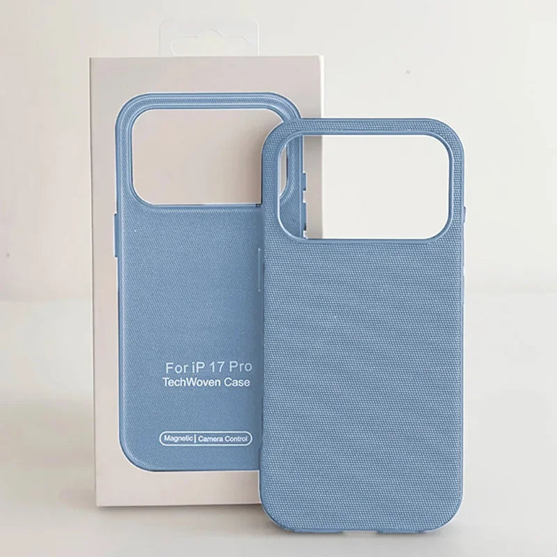 Luxury Official Technology Woven Magnetic Case For iPhone 18 17 16 15 14 13 Pro Max For Magsafe Technical Fabric Original Cover