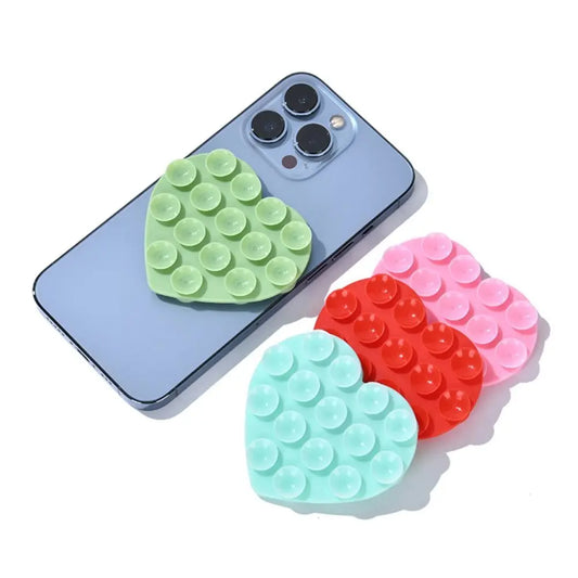 Silicone Sucker Mobile Phone Fixed Pad Hand-Free Heart-shape Suction Cup Bracket Strong Adsorption Phone Accessories